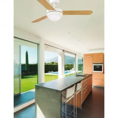 Ventilateur de plafond Feroe 107cm Blanc Erable FARO 33600