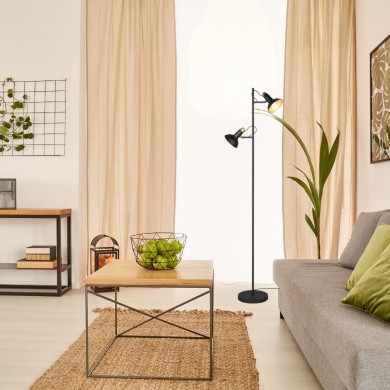 Lampadaire Roxie 2x10W E14 Noir Mat TRIO LIGHTING 411900232
