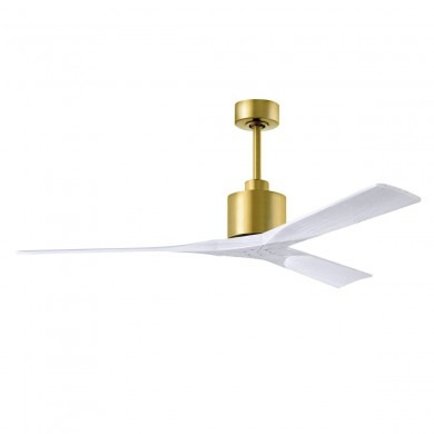 Ventilateur Plafond Nan 152cm Laiton Blanc ATLAS FAN NK-BRBR-WH-60