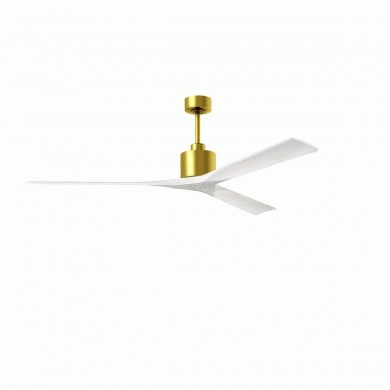 Ventilateur Plafond Nan XL 183cm Laiton Blanc ATLAS FAN NKXL-BRBR-WH-72