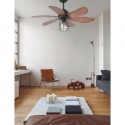Ventilateur de plafond avec Lampe Chicago 91cm Noir Noyer