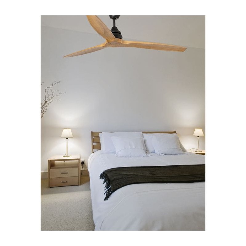 Ventilateur Plafond Alo 152cm Noir Bois Naturel FARO 33718