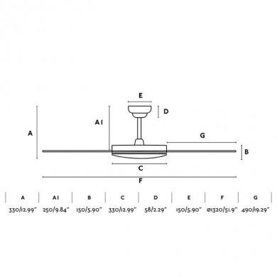 Ventilateur Plafonnier Blanc 132cm Saona FARO 33803