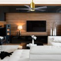 Ventilateur Plafond Patricia 5 132cm Laiton Bois vieilli