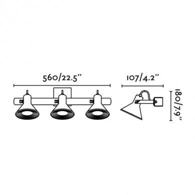 Applique Murale Cup Nickel Satiné 3 X GU10 LED 50W FARO 40587