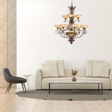 Lustre Stirling Castle 13x60W Bronze Britannique ELSTEAD LIGHTING FE STIRLING CASTLE12