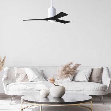 Ventilateur de Plafond avec lumière Patricia 132cm Blanc Noir ATLAS FAN PA3-WH-BK-52