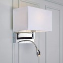 Applique Liseuse murale Savoy 1x60W E27 3W LED Chromé Blanc