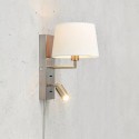 Applique Murale Como 2x40W E14+LED Acier Blanc