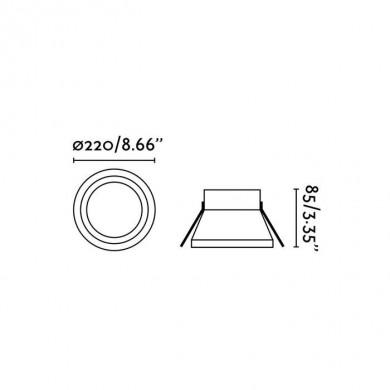 Encastré Son Blanc SMD LED 24W 2700K 2000Lm CRI 80 FARO 42929