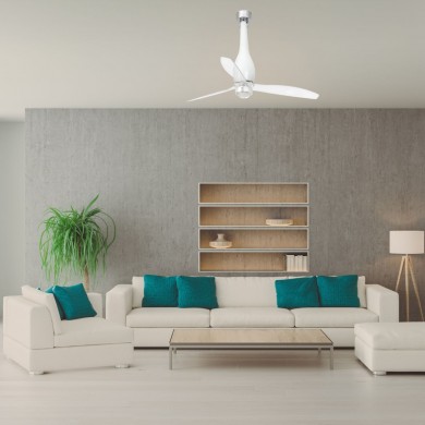 Ventilateur Plafond Eterfan LED 128cm Blanc Brillant transparent FARO 32000-9