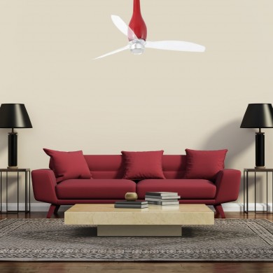 Ventilateur Plafond Eterfan LED 128cm Rouge brillant transparent FARO 32005-9