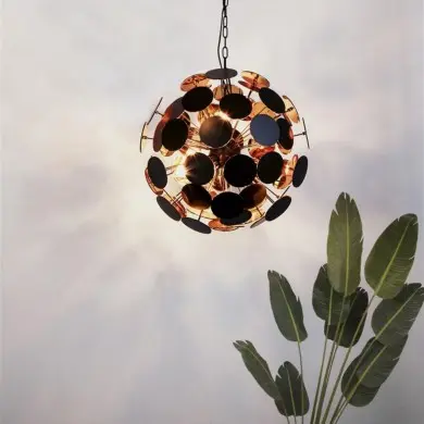 Suspension Discus 4x40W E14 Or Noir SEARCHLIGHT 3074-4BG