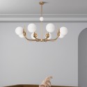 Suspension Rendez-vous Laiton Blanc 8xE14 40W