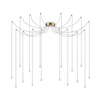 Suspension Araignée Lucciola 16x16W LED Laiton IDEAL LUX 284019