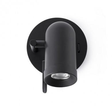 Applique Murale Orleans Noir 1xGU10 Max. 8W LED FARO 43521