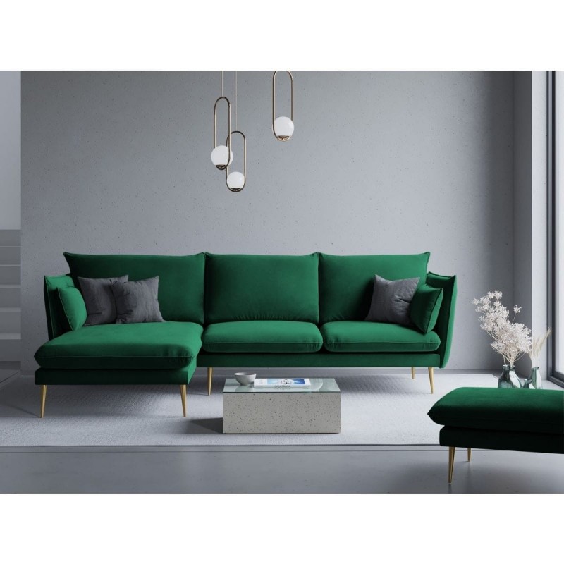 Canapé d'angle gauche Agate Vert Bouteille Pieds Métal Doré BOUTICA DESIGN MIC_LC_2_F1_AGATE5