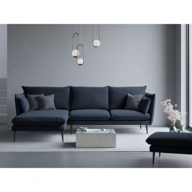 Canapé d'angle gauche Agate Bleu Foncé Pieds Métal Noir BOUTICA DESIGN MIC_LC_2_F2_AGATE6