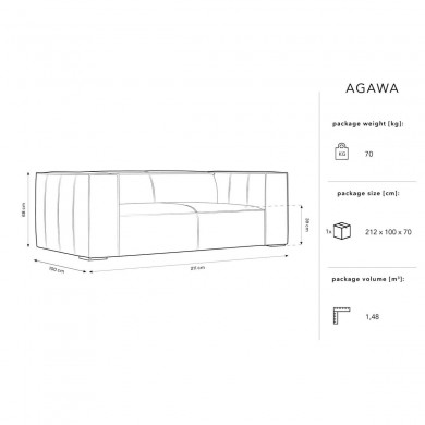 Canapé Agawa Graphite 2 Places BOUTICA DESIGN MIC_2S_71_F1_AGAWA2