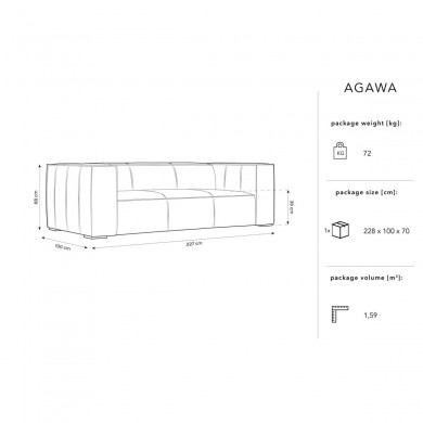 Canapé Agawa Graphite 3 Places BOUTICA DESIGN MIC_3S_71_F1_AGAWA2