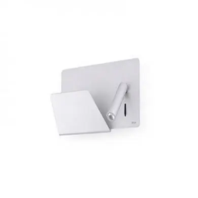 Applique Murale Suau Gris Argent Gauche LED 3W+PORT USB FAR_62125 62125 Applique Murale Suau Gris Argent Gauche LED 3W+PORT USB FARO 62125