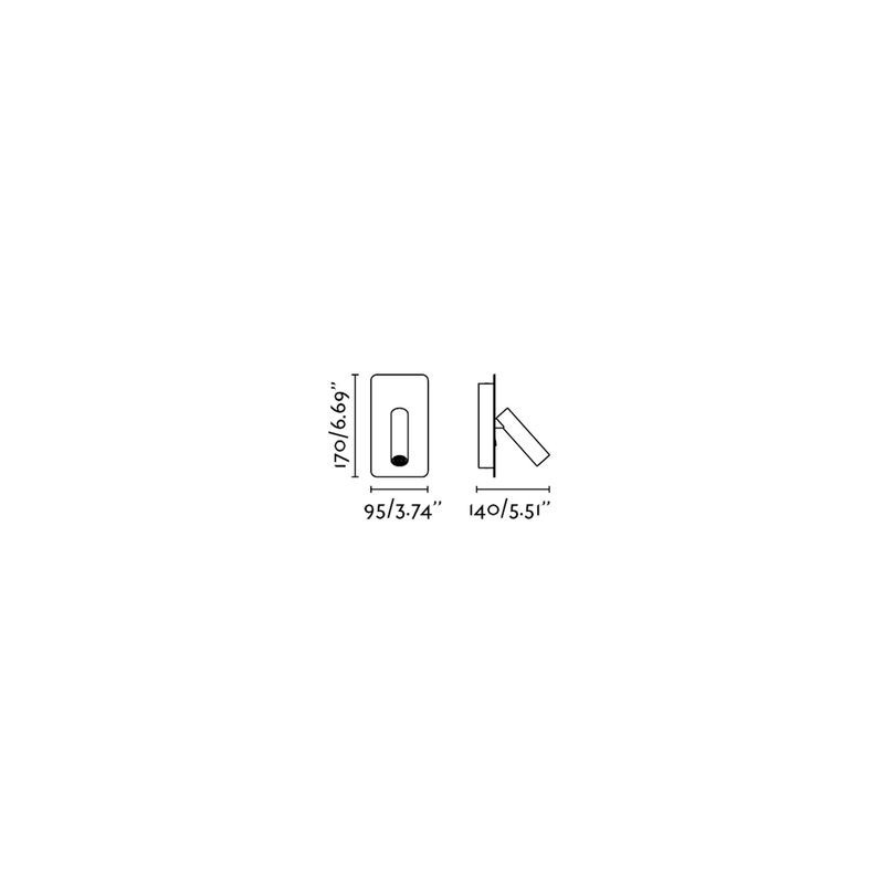 Faro Barcelona 62128 - Applique Encastrable SUAU Noir Avec Interrupteur LED 3W
