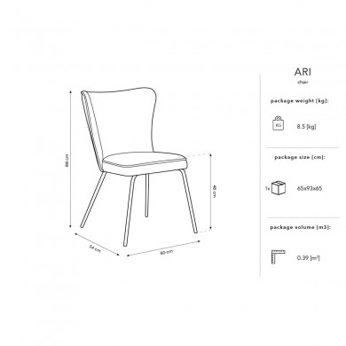 Chaise velours Ari Beige BOUTICA DESIGN MIC_CH_2_F10_ARI1