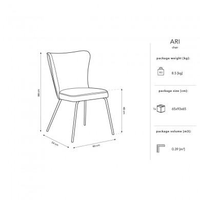 Chaise velours Ari Bleu Clair BOUTICA DESIGN MIC_CH_2_F10_ARI6
