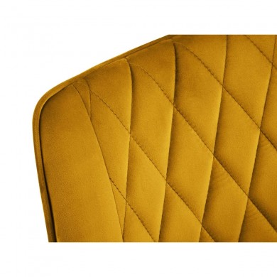 Chaise velours Barren Jaune Pieds Métal Noir BOUTICA DESIGN MIC_CH_2_F9_BARREN2