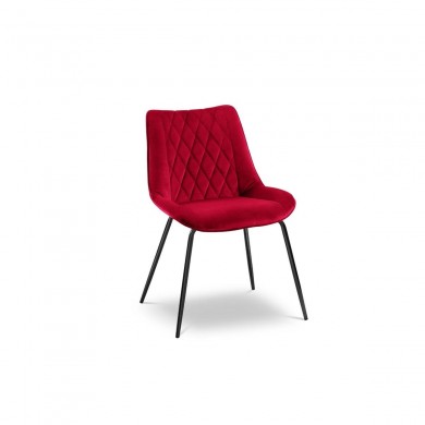 Chaise velours Barren Rouge Pieds Métal Noir BOUTICA DESIGN MIC_CH_2_F9_BARREN3