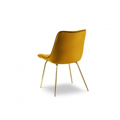 Chaise velours Barren Jaune Pieds Métal Doré BOUTICA DESIGN MIC_CH_2_F10_BARREN2