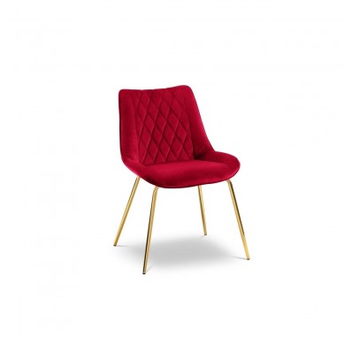 Chaise velours Barren Rouge Pieds Métal Doré BOUTICA DESIGN MIC_CH_2_F10_BARREN3