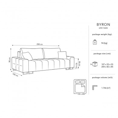 Canapé convertible avec coffre Byron Rouge Foncé BOUTICA DESIGN MIC_3S_46_F1_BYRON3