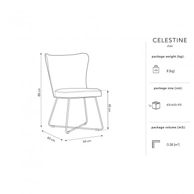 Chaise velours Celestine Gris Clair BOUTICA DESIGN MIC_CH_F2_2_CELESTINE1