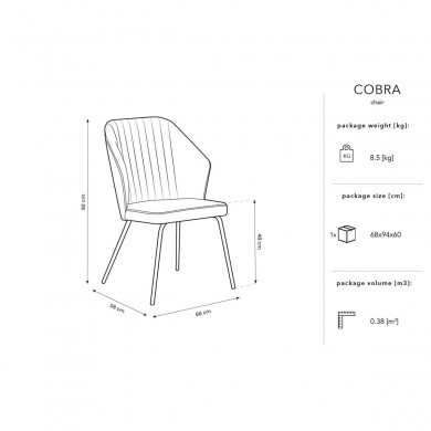 Chaise velours Cobra Beige BOUTICA DESIGN MIC_CH_42_F10_COBRA1