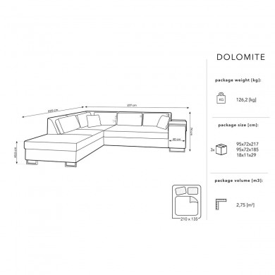 Canapé d'angle gauche convertible avec coffre Dolomite Beige BOUTICA DESIGN MIC_LCF_44_F1_DOLOMITE1