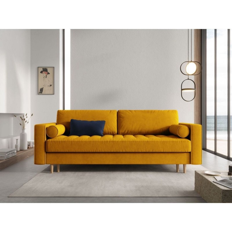 Canapé convertible avec coffre velours Gobi Jaune BOUTICA DESIGN MIC_3SF_44_F1_GOBI4