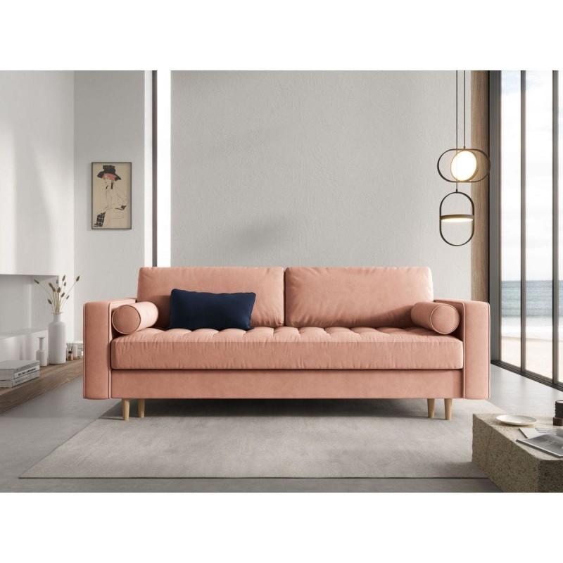 Canapé convertible avec coffre velours Gobi Rose BOUTICA DESIGN MIC_3SF_44_F1_GOBI5