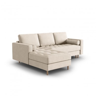 Canapé d'angle gauche convertible avec coffre velours Gobi Beige BOUTICA DESIGN MIC_LCF_44_F1_GOBI1