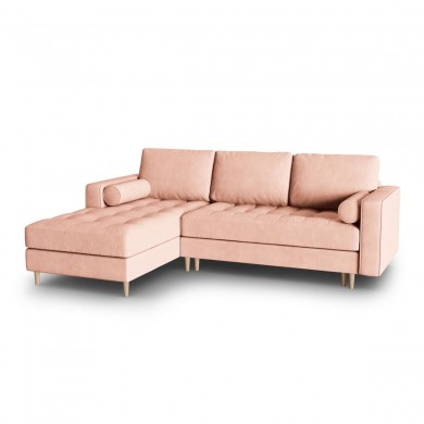 Canapé d'angle gauche convertible avec coffre velours Gobi Rose BOUTICA DESIGN MIC_LCF_44_F1_GOBI5