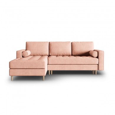 Canapé d'angle gauche convertible avec coffre velours Gobi Rose BOUTICA DESIGN MIC_LCF_44_F1_GOBI5