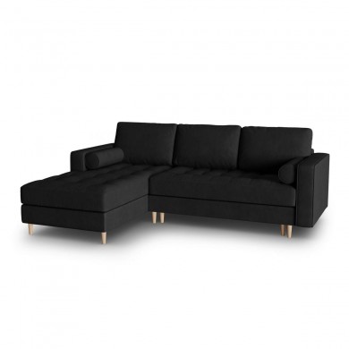 Canapé d'angle gauche convertible avec coffre velours Gobi Noir BOUTICA DESIGN MIC_LCF_44_F1_GOBI9