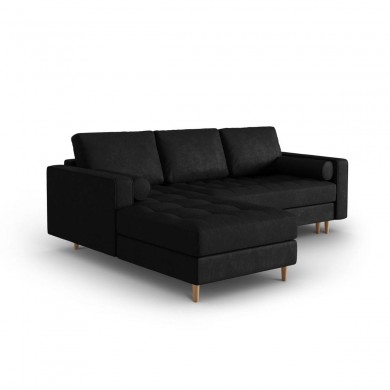 Canapé d'angle gauche convertible avec coffre simili cuir Gobi Noir BOUTICA DESIGN MIC_LCF_69_F1_GOBI6