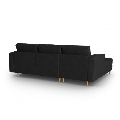 Canapé d'angle gauche convertible avec coffre simili cuir Gobi Noir BOUTICA DESIGN MIC_LCF_69_F1_GOBI6