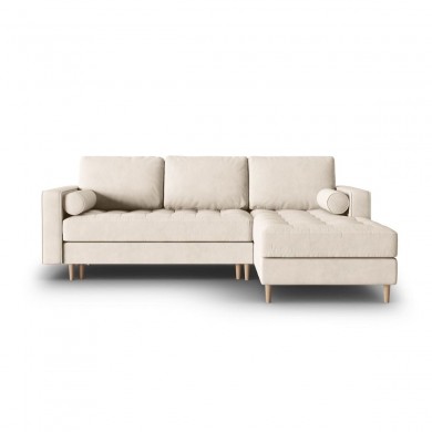 Canapé d'angle droit convertible avec coffre velours Gobi Beige BOUTICA DESIGN MIC_RCF_44_F1_GOBI1