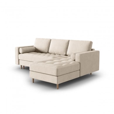 Canapé d'angle droit convertible avec coffre velours Gobi Beige BOUTICA DESIGN MIC_RCF_44_F1_GOBI1