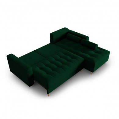 Canapé d'angle droit convertible avec coffre velours Gobi Vert Bouteille BOUTICA DESIGN MIC_RCF_44_F1_GOBI3