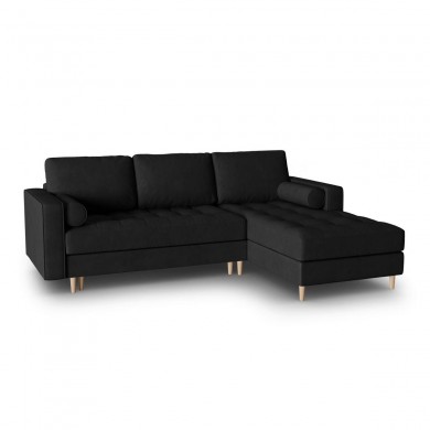 Canapé d'angle droit convertible avec coffre velours Gobi Noir BOUTICA DESIGN MIC_RCF_44_F1_GOBI9