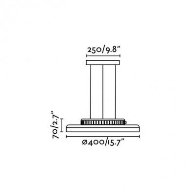 Suspension Dolme Blanc AC SMD LED 24W 3000k 1260lm IP20 FARO 64099