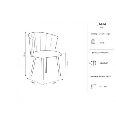 Chaise velours Jana Gris Foncé BOUTICA DESIGN MIC_CH_2_F2_JANA13